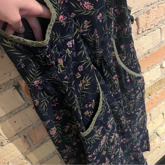 corduroy vintage floral dress size L/XL - Picture 4 of 7